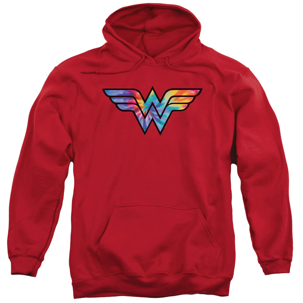 Wonder Woman Wonder Woman Tie Dye Logo Mens Hoodie Red