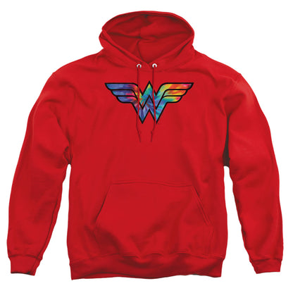 Dc Wonder Woman Wonder Woman Tie Dye Logo Mens Hoodie Red Officially Licensed