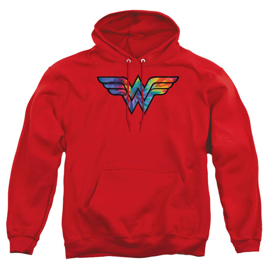 Dc Wonder Woman Wonder Woman Tie Dye Logo Mens Hoodie Red Officially Licensed