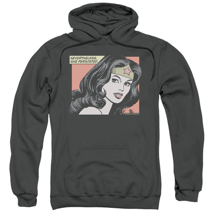 Wonder Woman She Persisted Mens Hoodie Charcoal