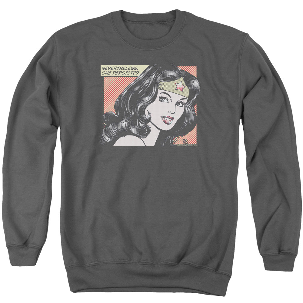 Wonder Woman She Persisted Mens Crewneck Sweatshirt Charcoal