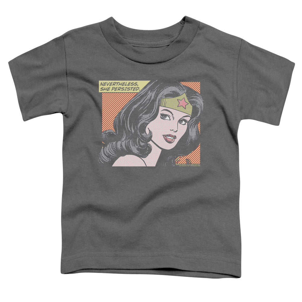 Wonder Woman She Persisted Toddler Kids Youth T Shirt Charcoal