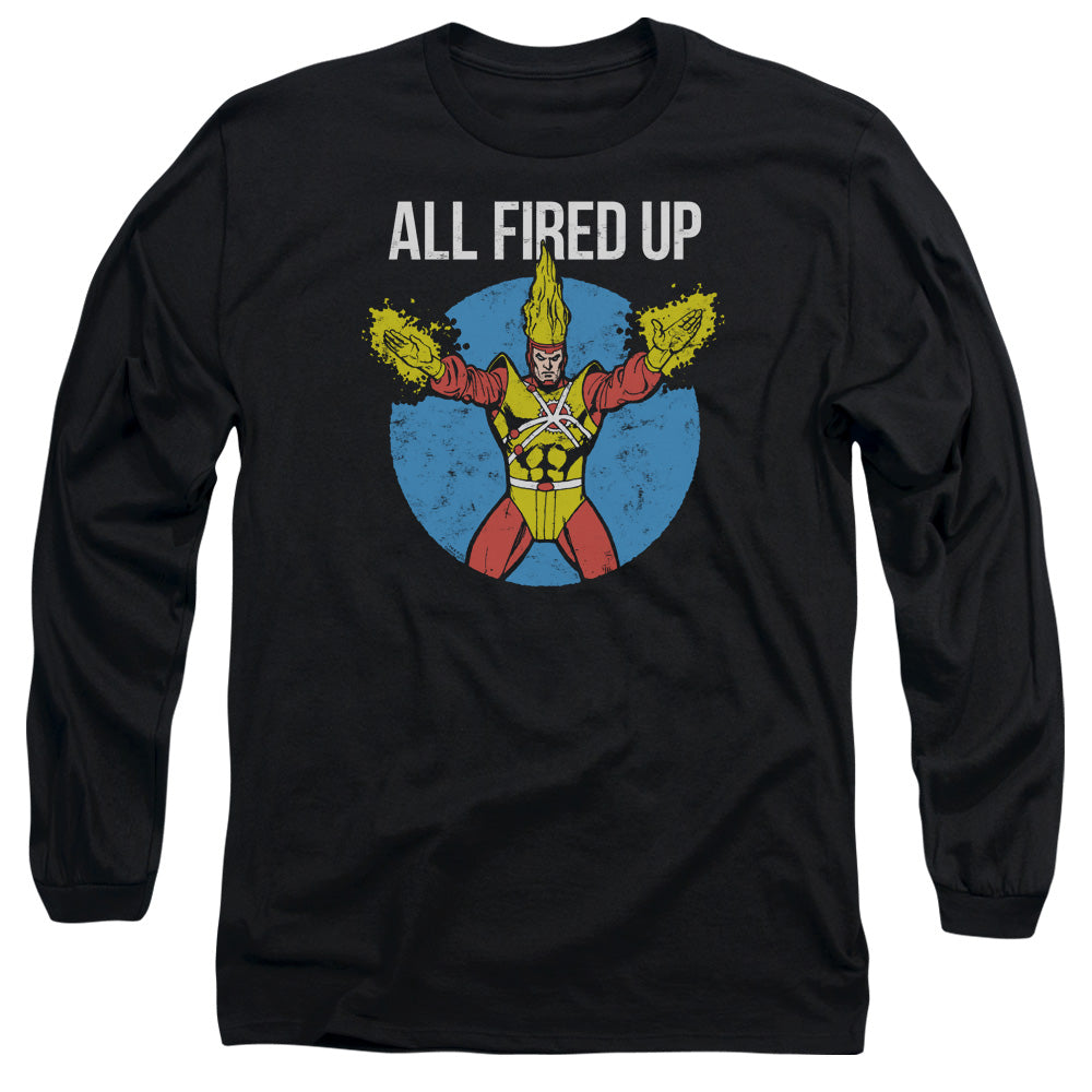 Justice League Firestorms Party Mens Long Sleeve Shirt Black