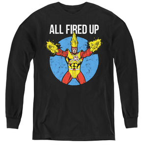 Justice League Firestorms Party Long Sleeve Kids Youth T Shirt Black