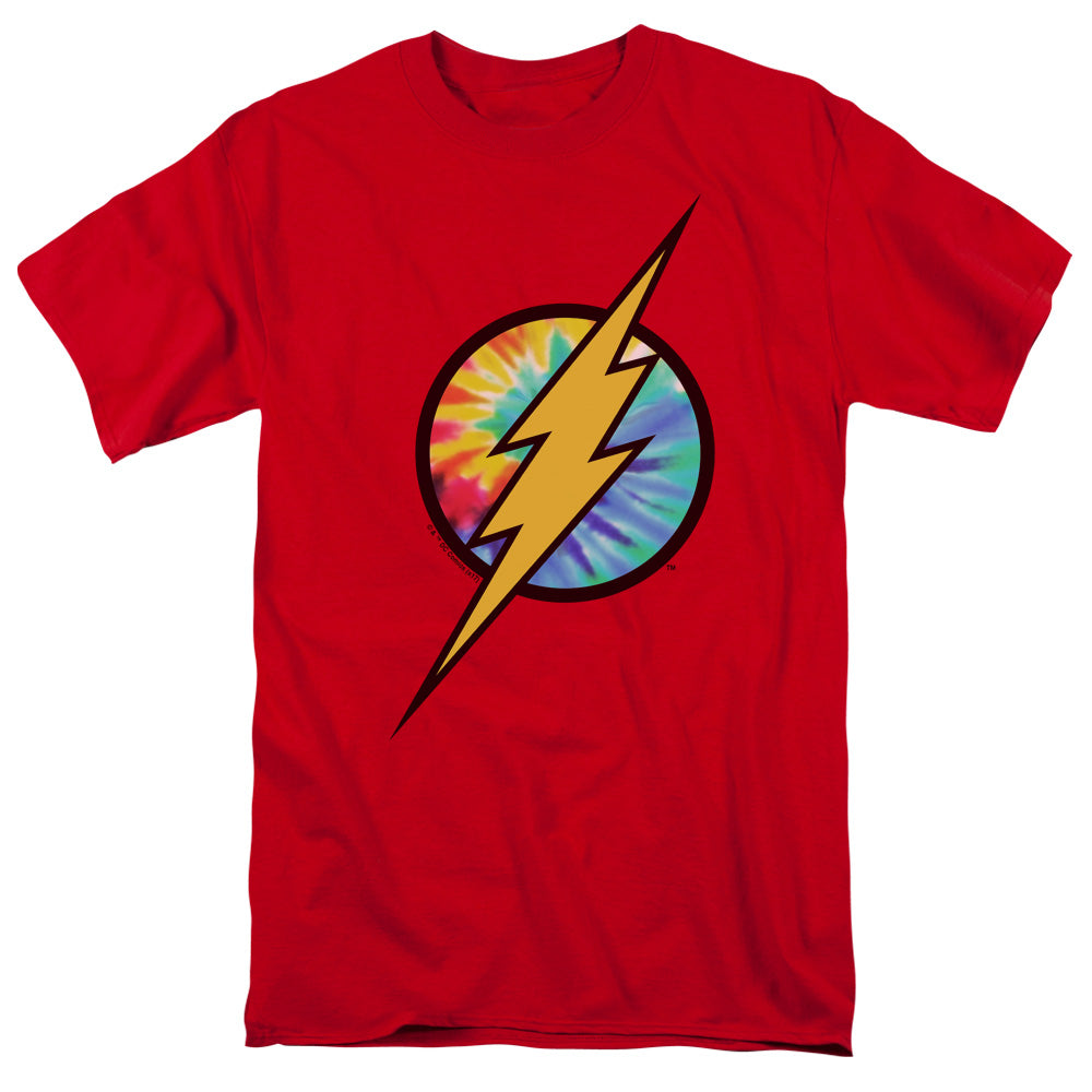 The Flash Tie Dye Flash Logo Mens T Shirt Red