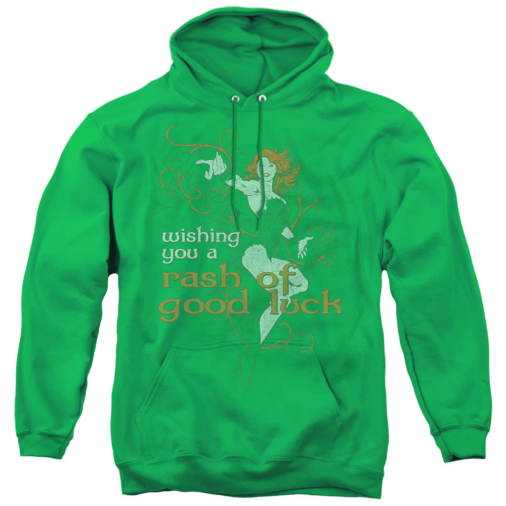 Justice League Rash of Good Luck Mens Hoodie Kelly Green
