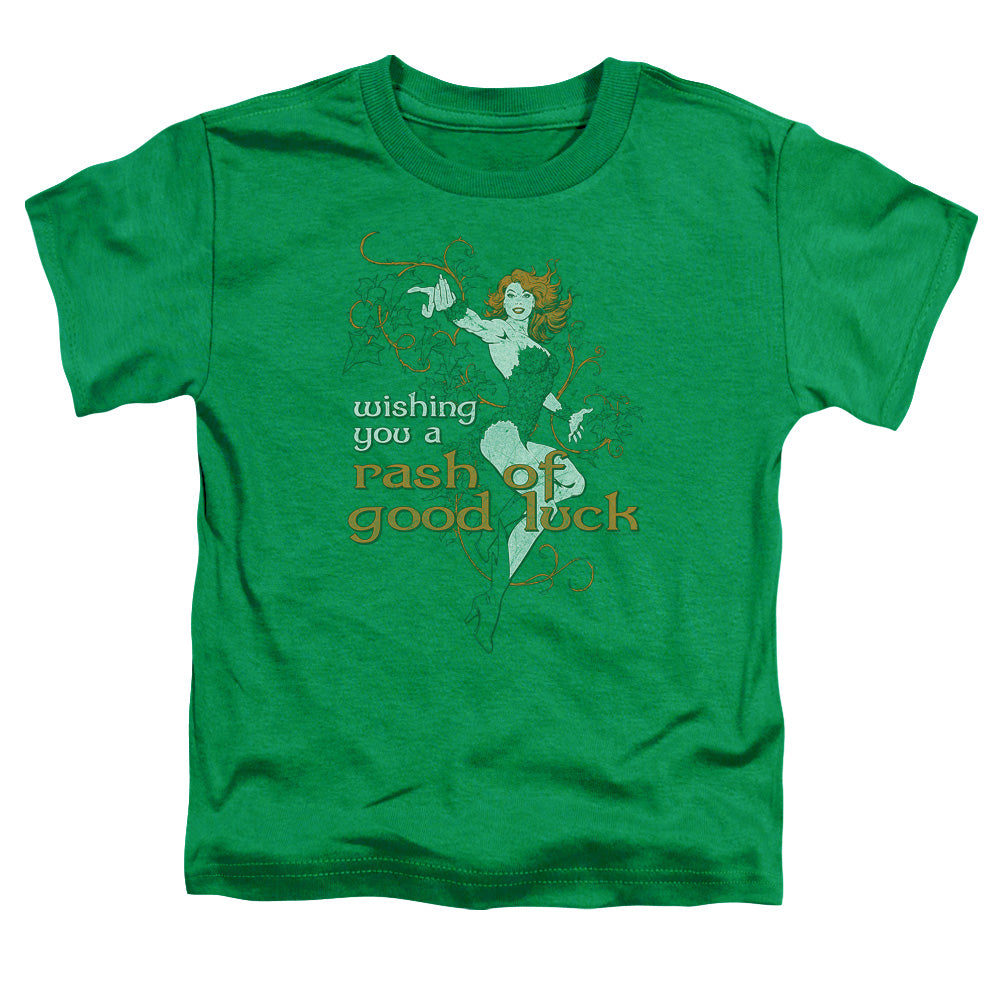 Justice League Rash of Good Luck Toddler Kids Youth T Shirt Kelly Green