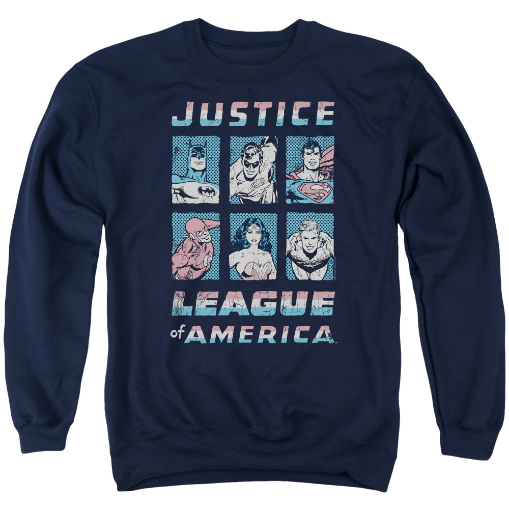 Justice League American League Mens Crewneck Sweatshirt Navy Blue