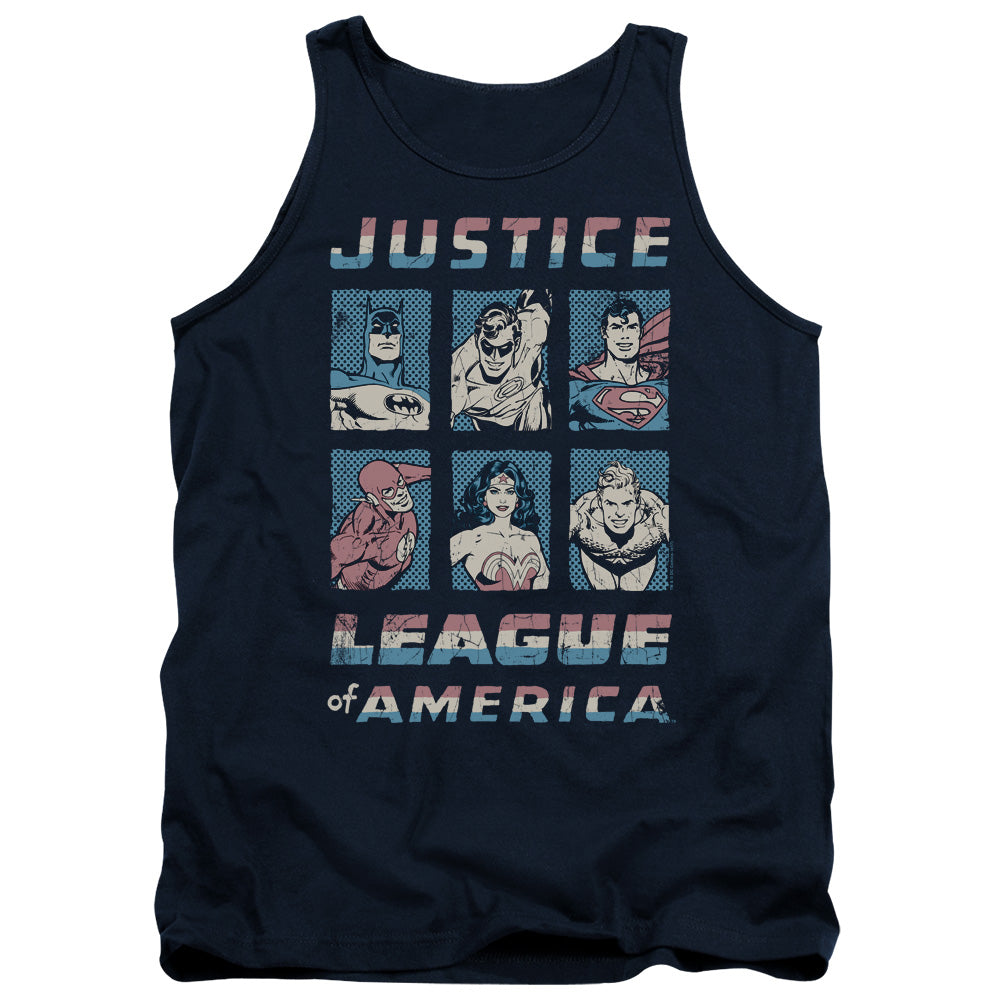 Justice League American League Mens Tank Top Shirt Navy Blue