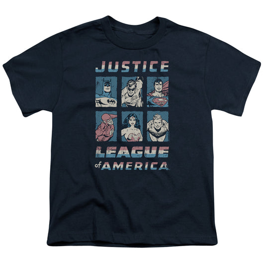 Justice League American League Kids Youth T Shirt Navy Blue