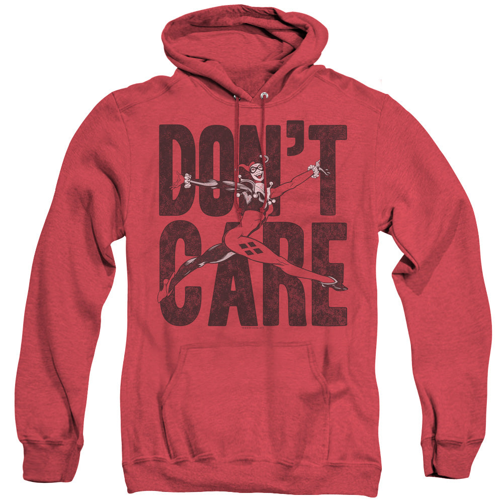Justice League Don’t Care Heather Mens Hoodie Red