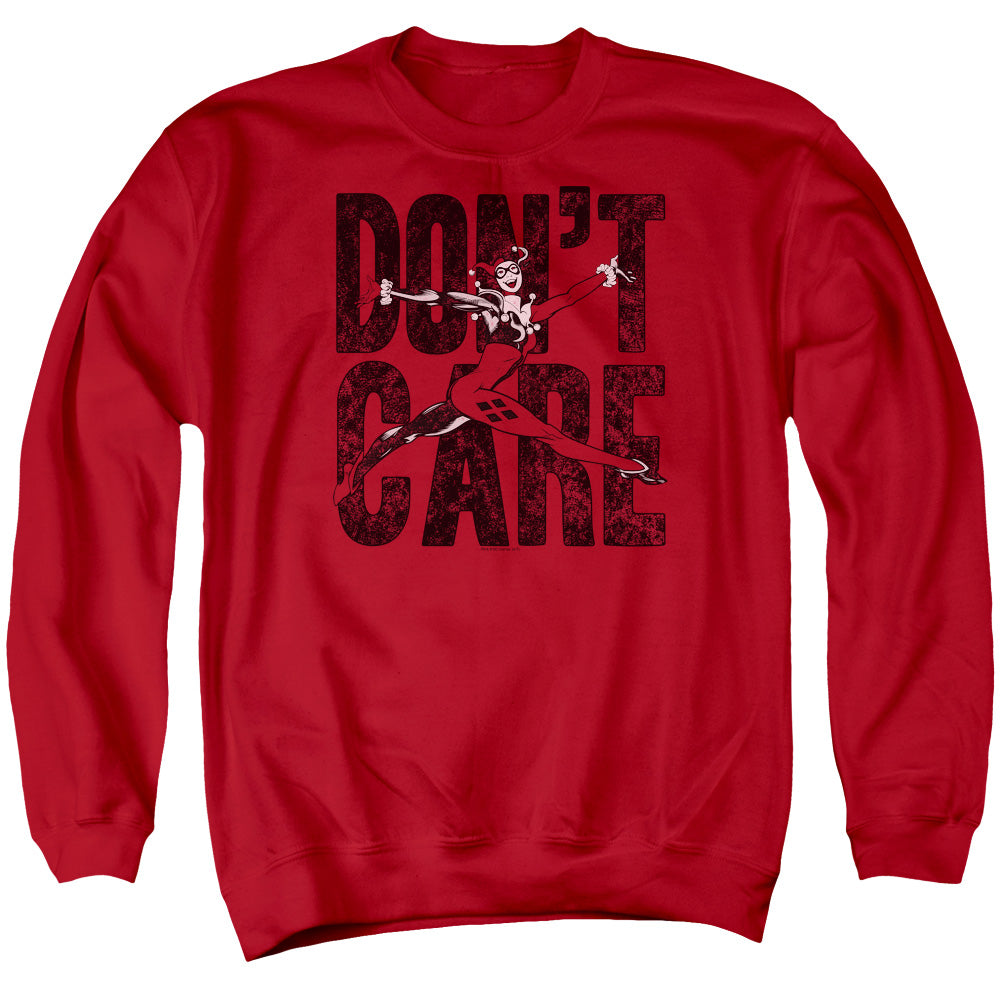 Justice League Don’t Care Mens Crewneck Sweatshirt Red
