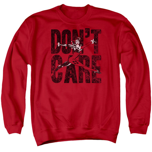 Justice League Don’t Care Mens Crewneck Sweatshirt Red