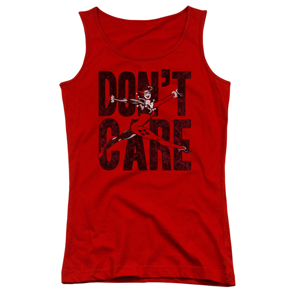 Justice League Don’t Care Womens Tank Top Shirt Red