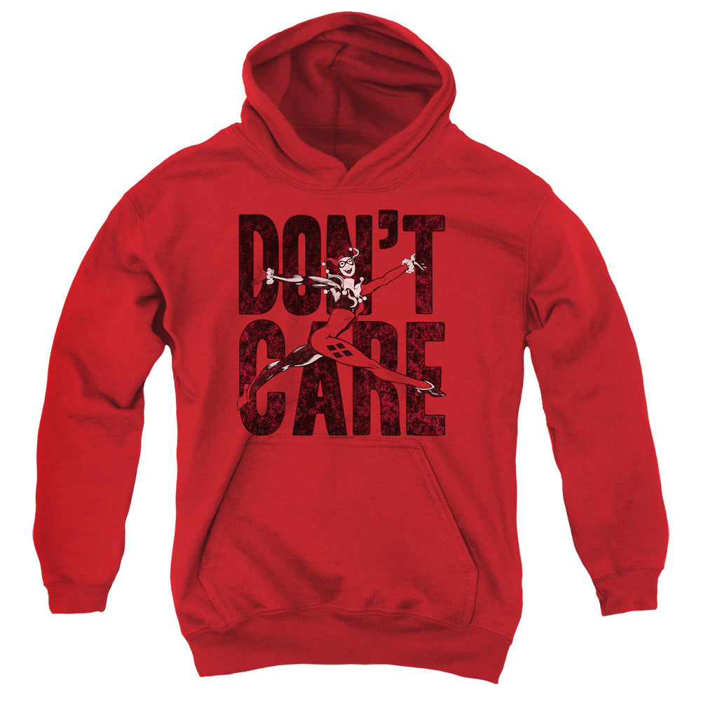 Justice League Don’t Care Kids Youth Hoodie Red