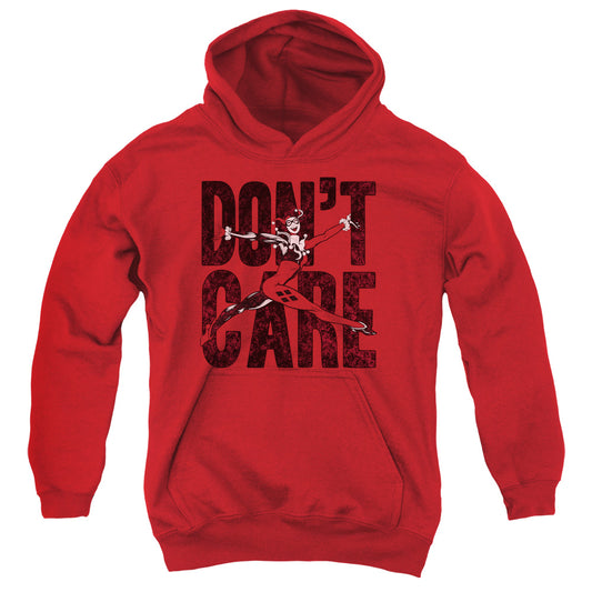 Justice League Don’t Care Kids Youth Hoodie Red