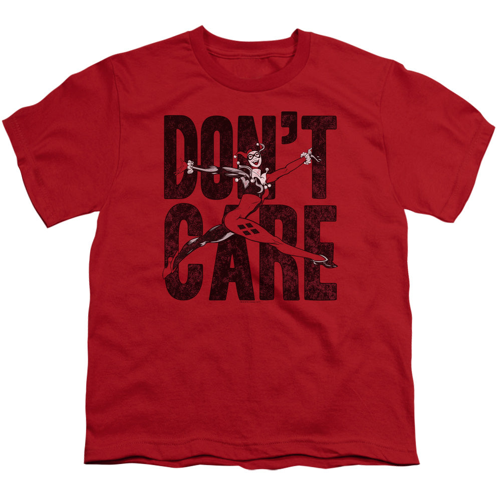 Justice League Don’t Care Kids Youth T Shirt Red