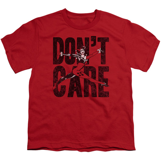 Justice League Don’t Care Kids Youth T Shirt Red