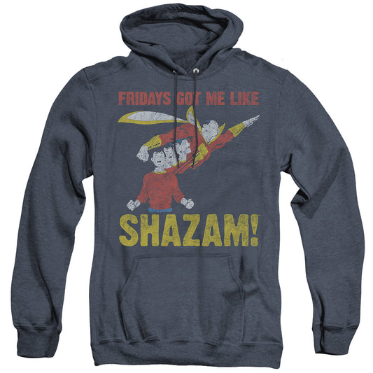 Justice League Fridays Got Me Like Heather Mens Hoodie Navy Blue