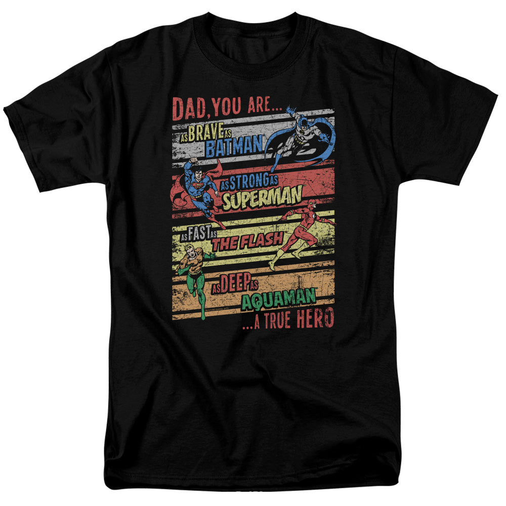 Justice League a True Hero Mens T Shirt Black