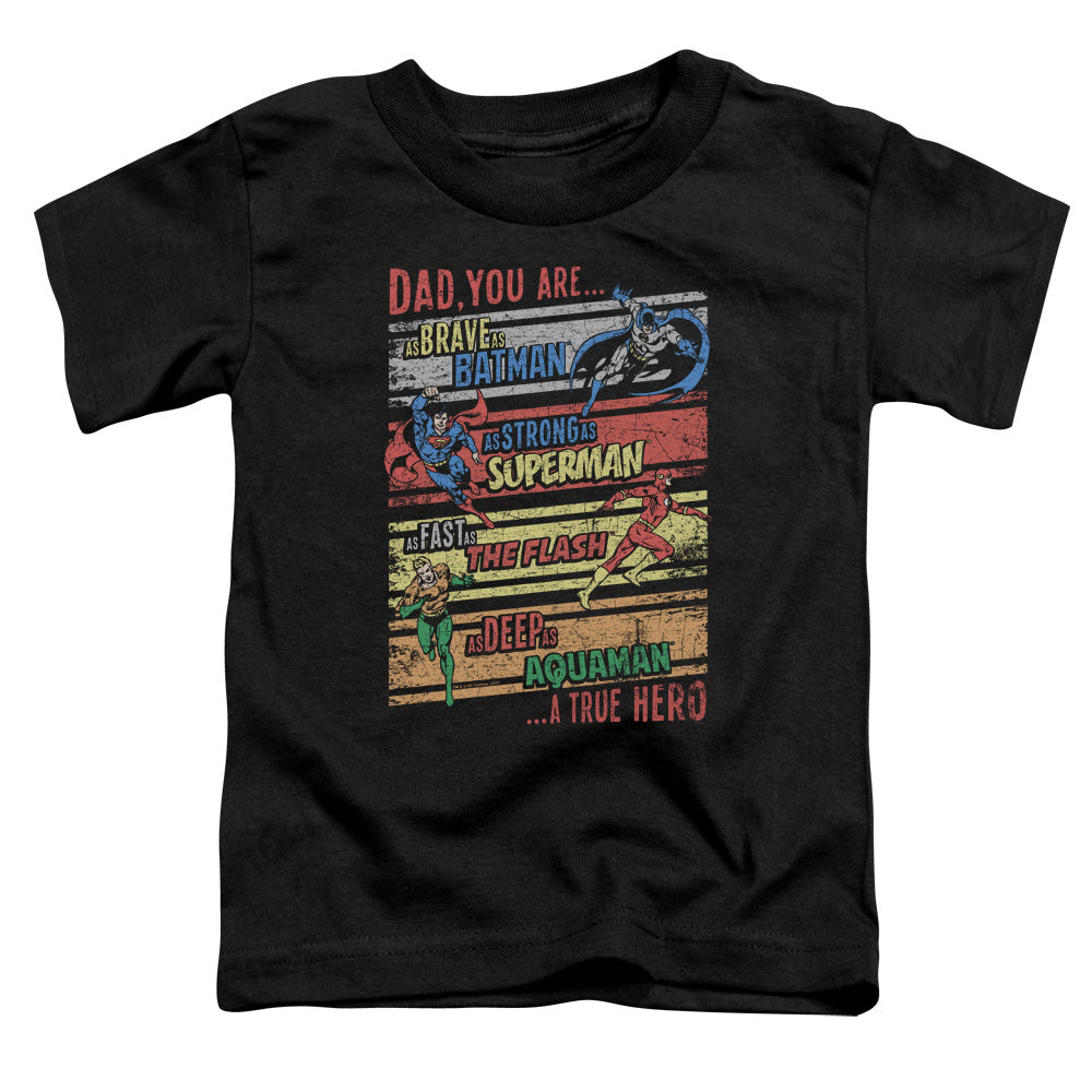 Justice League a True Hero Toddler Kids Youth T Shirt Black