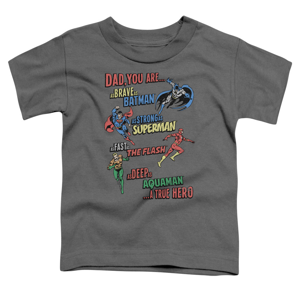 Justice League Dad Hero Toddler Kids Youth T Shirt Charcoal