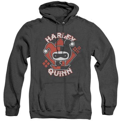 Justice League Of America Harley Chibi Mens Heather Hoodie Black Officially Licensed