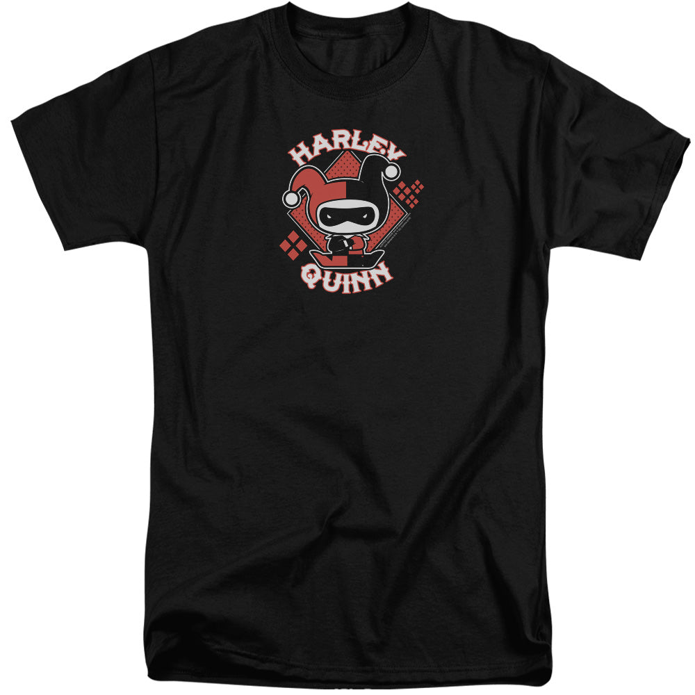 Justice League Of America Harley Chibi Mens Tall T Shirt Black Officially Licensed
