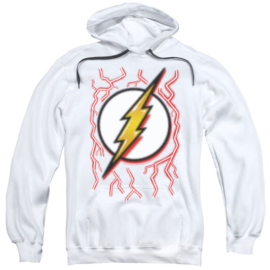 Dc Flash Airbrush Bolt Mens Hoodie White