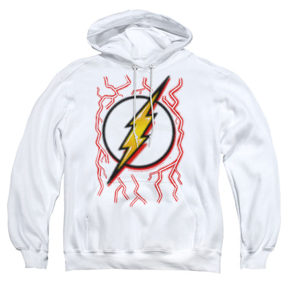 Dc Flash Airbrush Bolt Mens Hoodie White