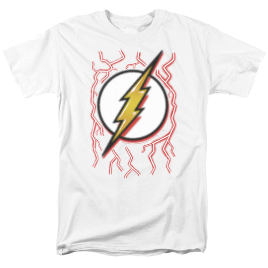 Dc Flash Airbrush Bolt Mens T Shirt White