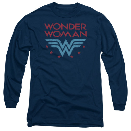 Wonder Woman Wonder Stars Mens Long Sleeve Shirt Navy Blue