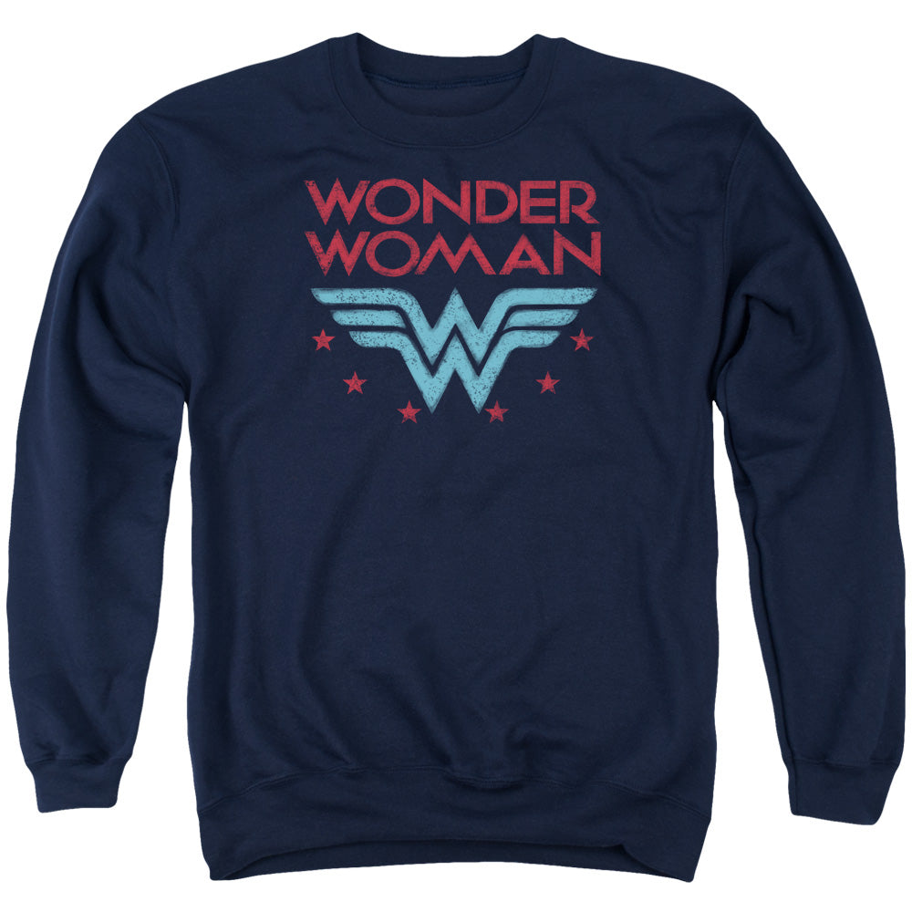 Wonder Woman Wonder Stars Mens Crewneck Sweatshirt Navy Blue