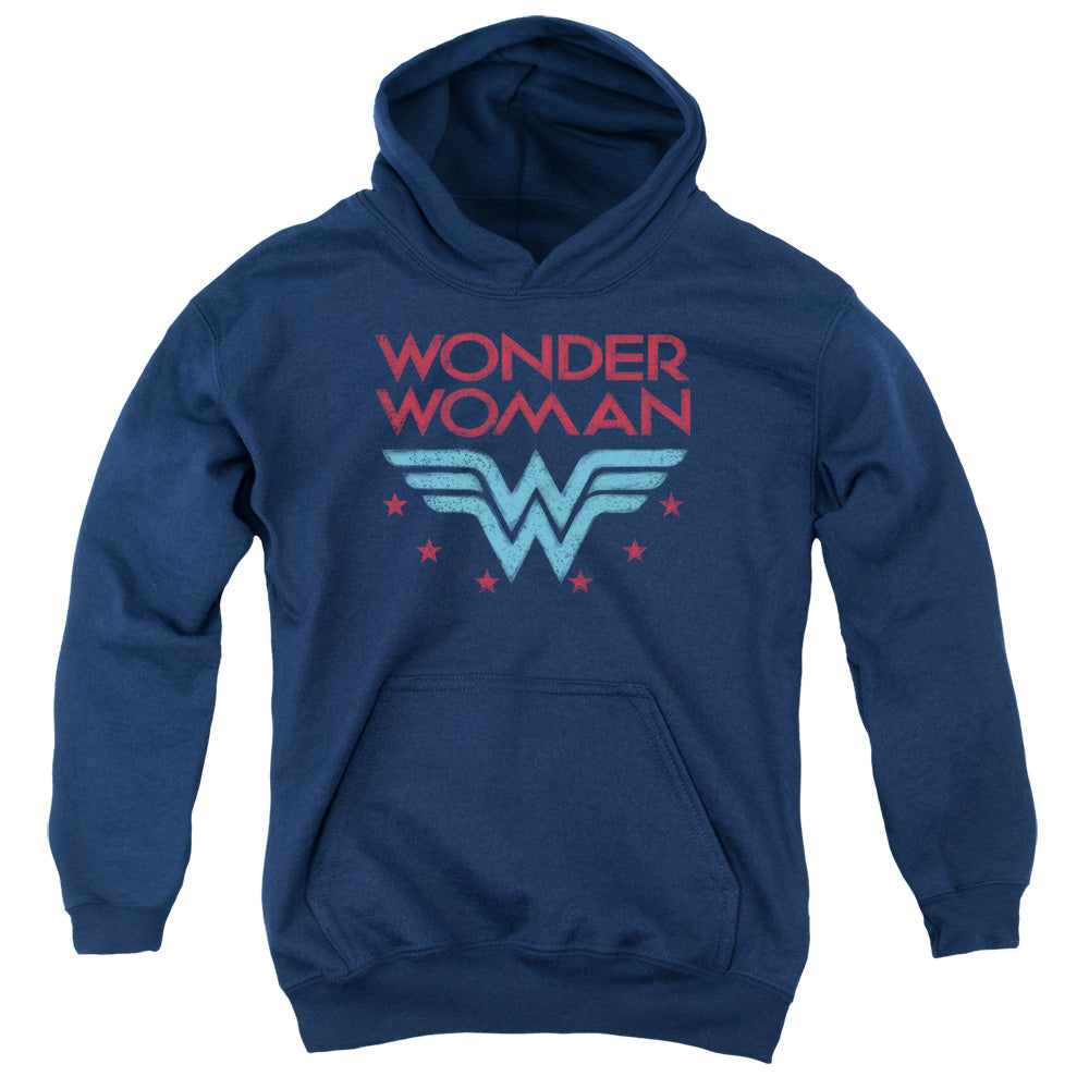 Wonder Woman Wonder Stars Kids Youth Hoodie Navy Blue