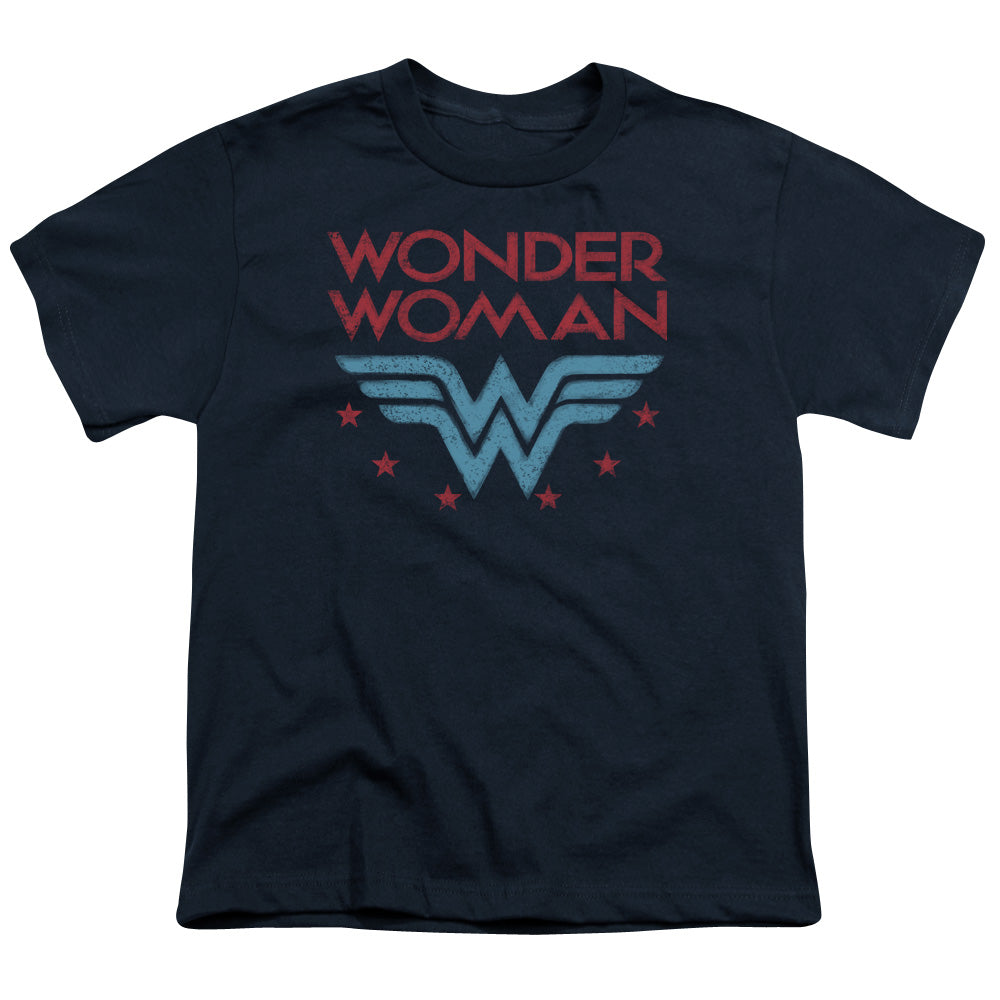 Wonder Woman Wonder Stars Kids Youth T Shirt Navy Blue