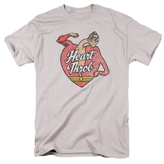 Justice League Heart Throb Mens T Shirt Silver