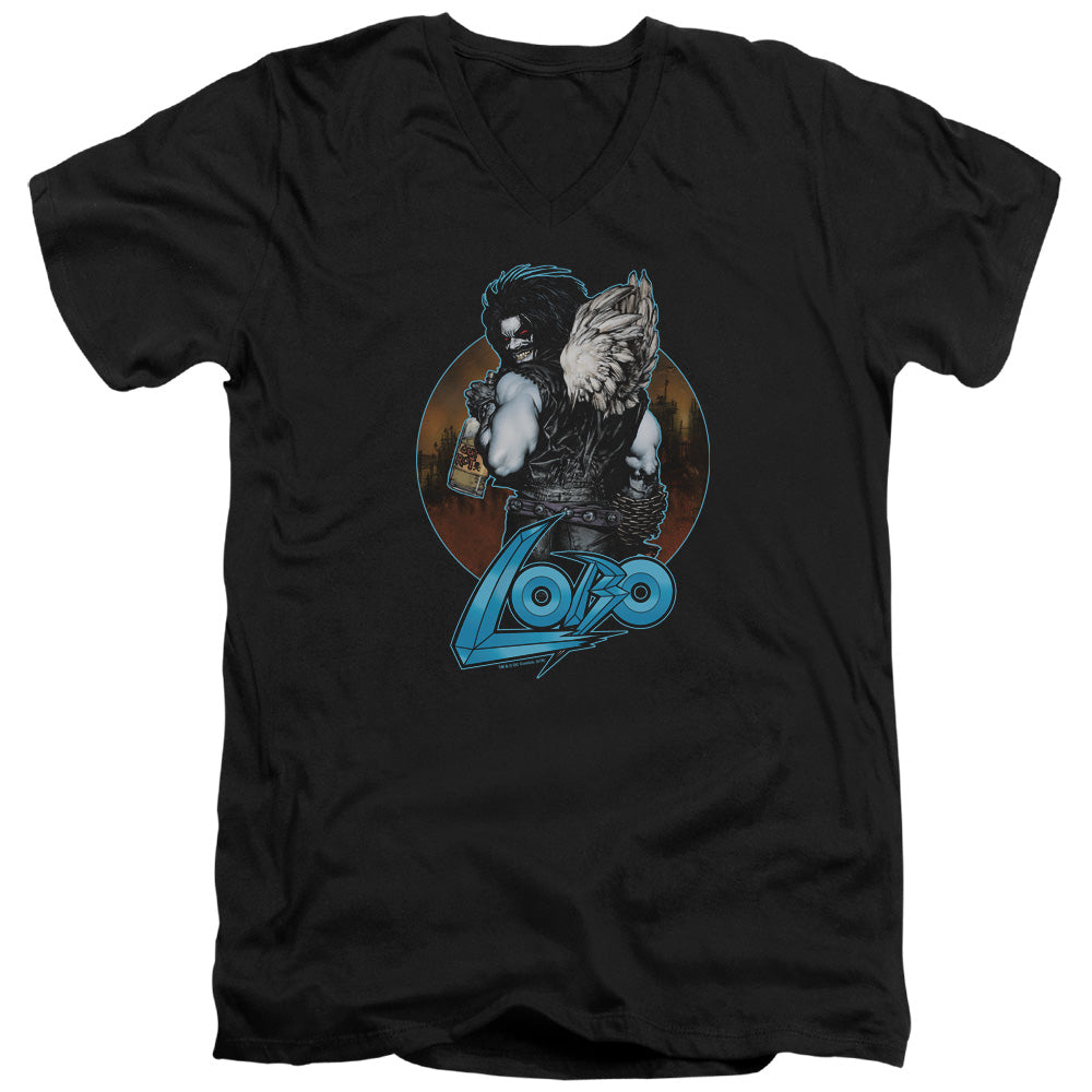 Justice League Gut Rot Mens Slim Fit V-Neck T Shirt Black