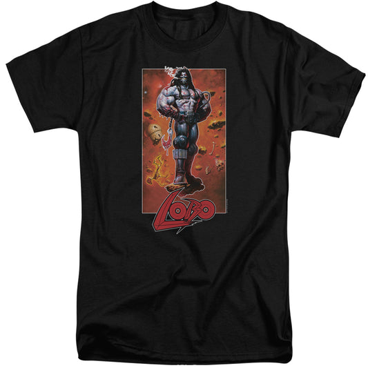 Justice League Lobo Pose Mens Tall T Shirt Black