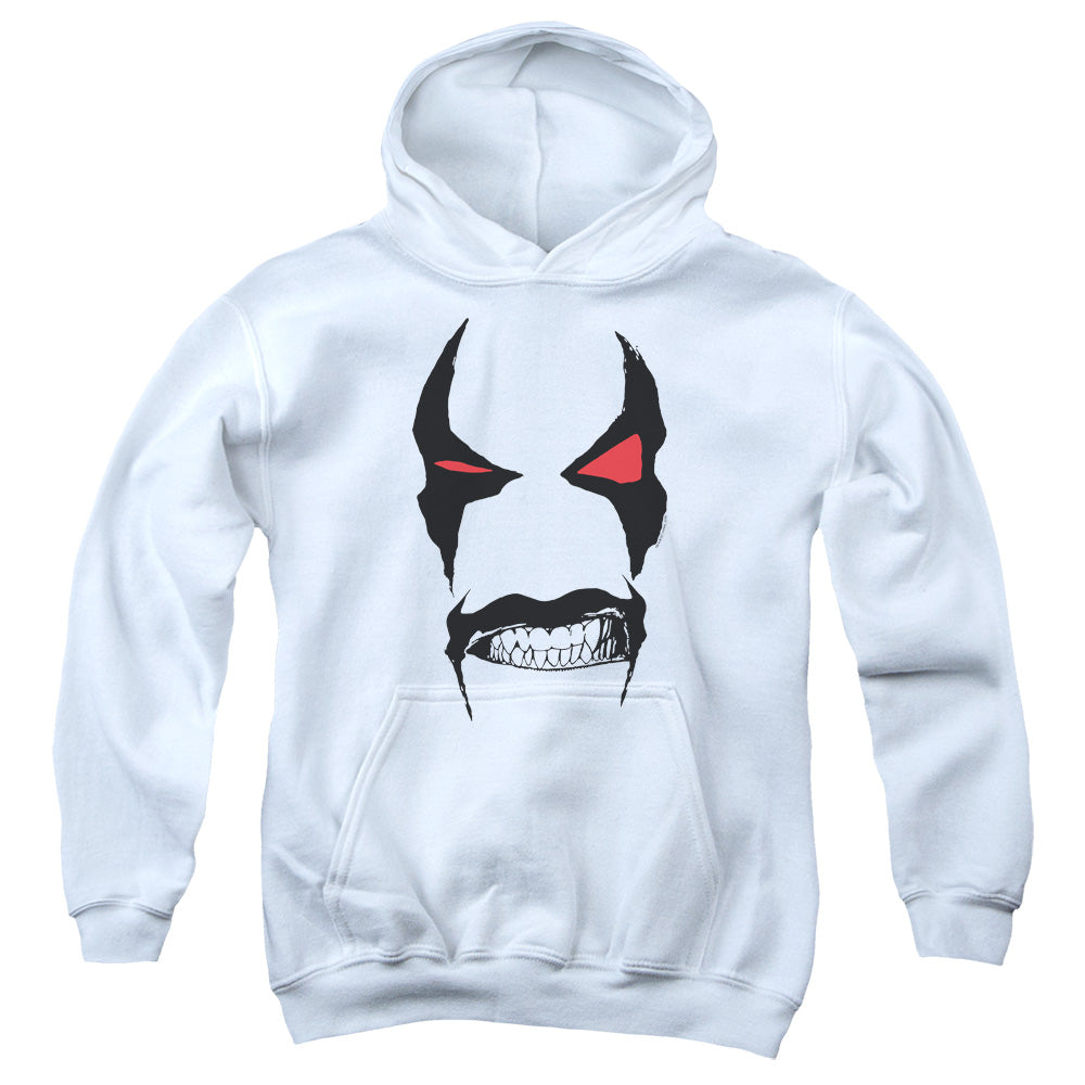Justice League Lobo Face Kids Youth Hoodie White