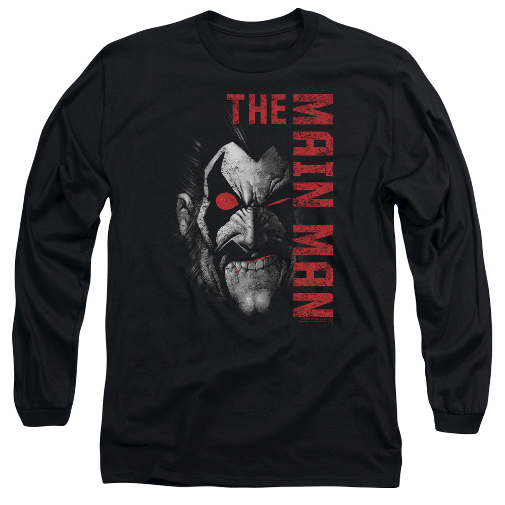 Justice League Main Man Mens Long Sleeve Shirt Black