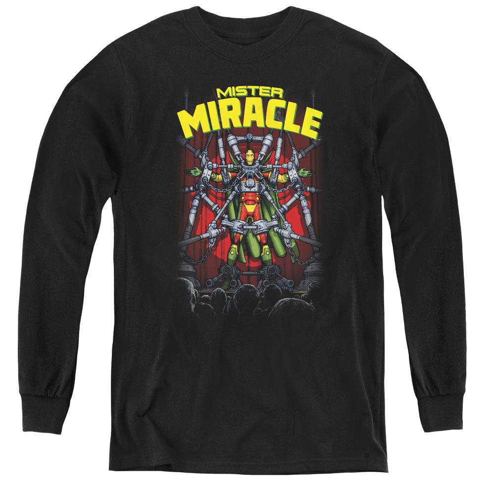 Justice League Mister Miracle Long Sleeve Kids Youth T Shirt Black