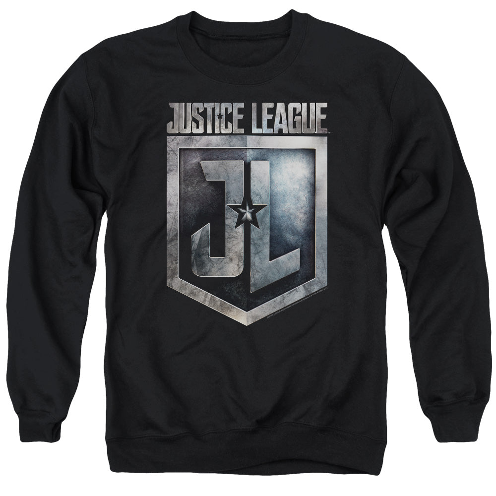Justice League Movie Shield Logo Mens Crewneck Sweatshirt Black