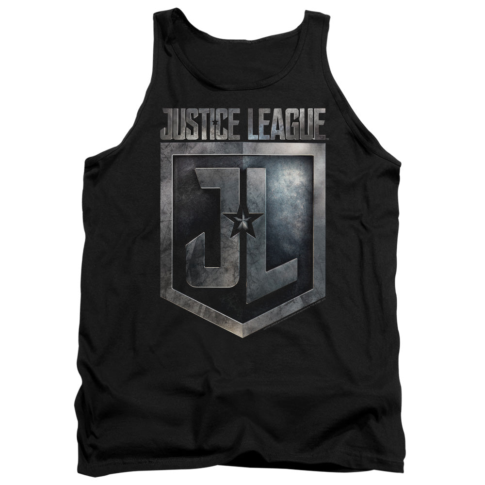 Justice League Movie Shield Logo Mens Tank Top Shirt Black