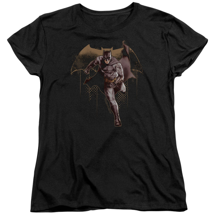 Justice League Movie Caped Crusader Womens T Shirt Black