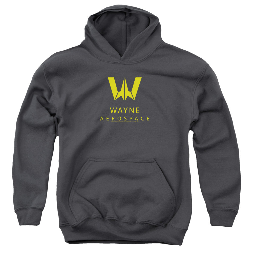 Justice League Movie Wayne Aerospace Kids Youth Hoodie Charcoal