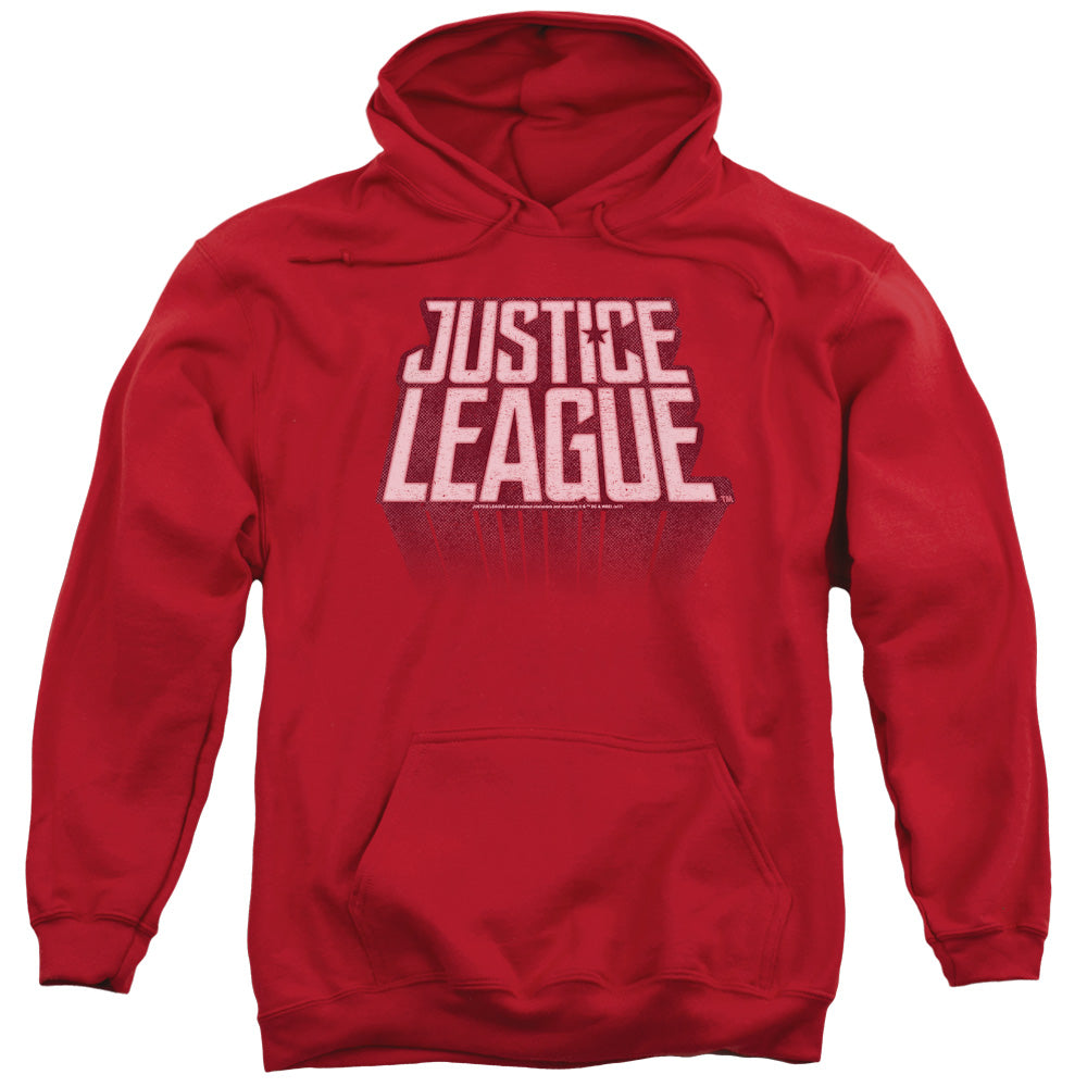 Justice League Movie League Distressed Mens Hoodie Red