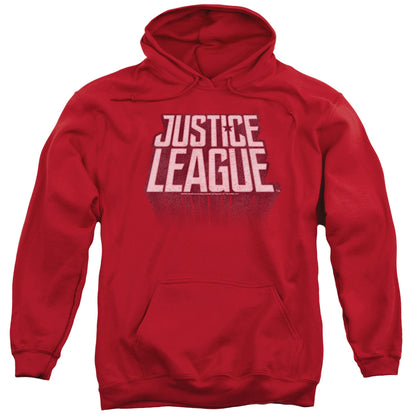 Justice League Movie League Distressed Mens Hoodie Red