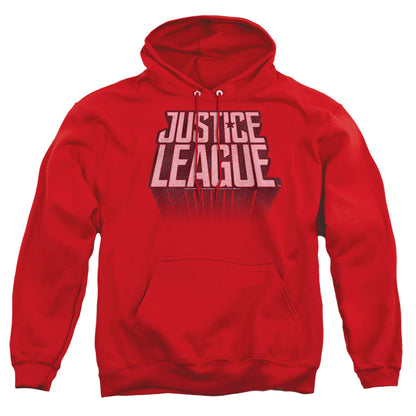Justice League Movie League Distressed Mens Hoodie Red Officially Licensed