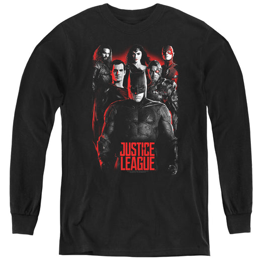 Justice League Movie the League Long Sleeve Kids Youth T Shirt Black