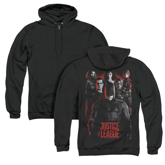 Justice League Movie the League Back Print Zipper Mens Hoodie Black